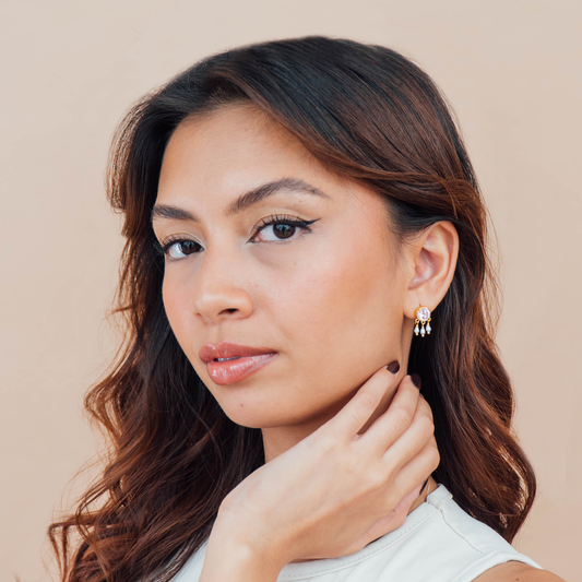 Rani Pearl Drop Stud Earrings