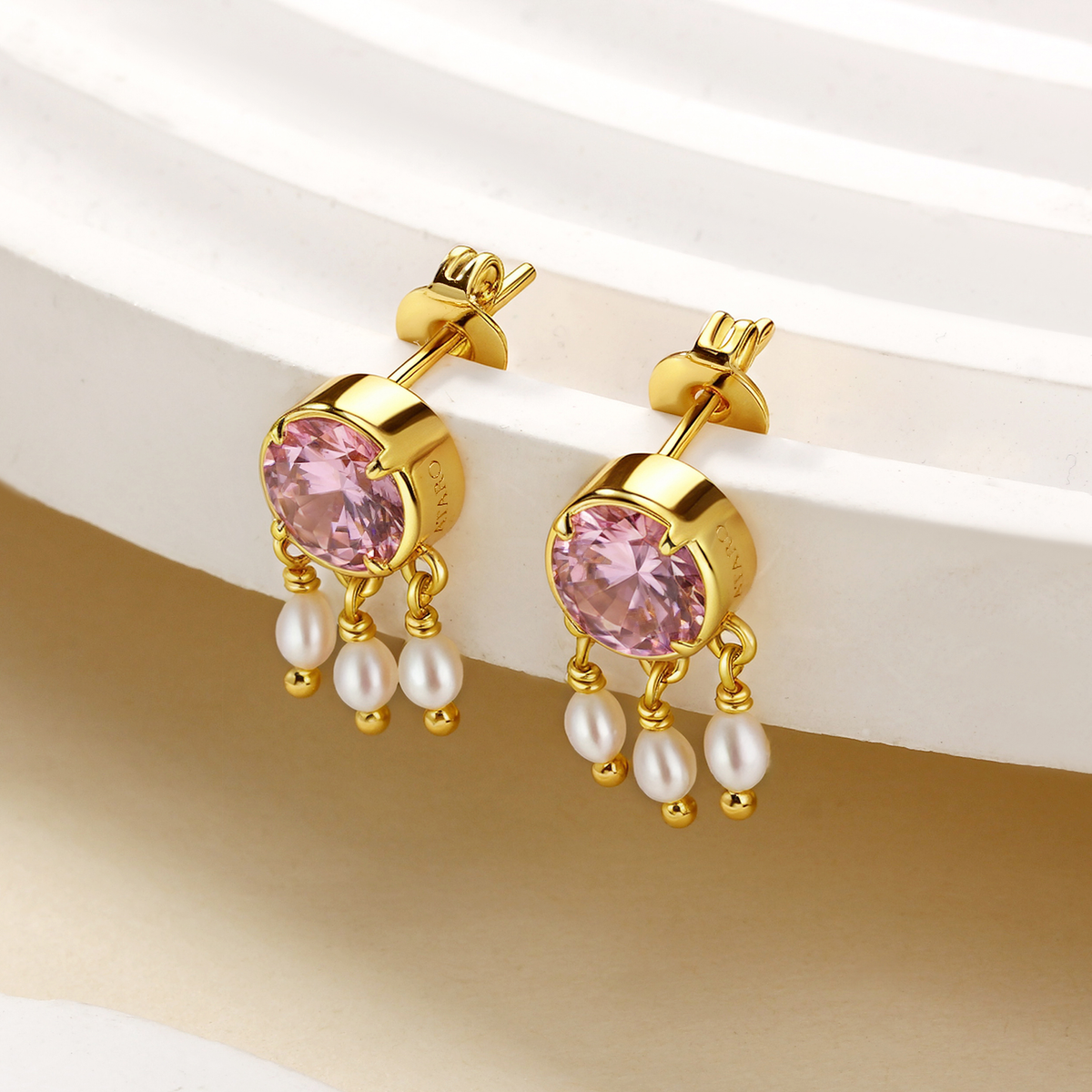 Rani Pearl Drop Stud Earrings