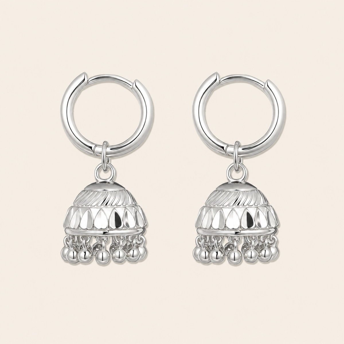 Micro Jhumka Huggies Silver